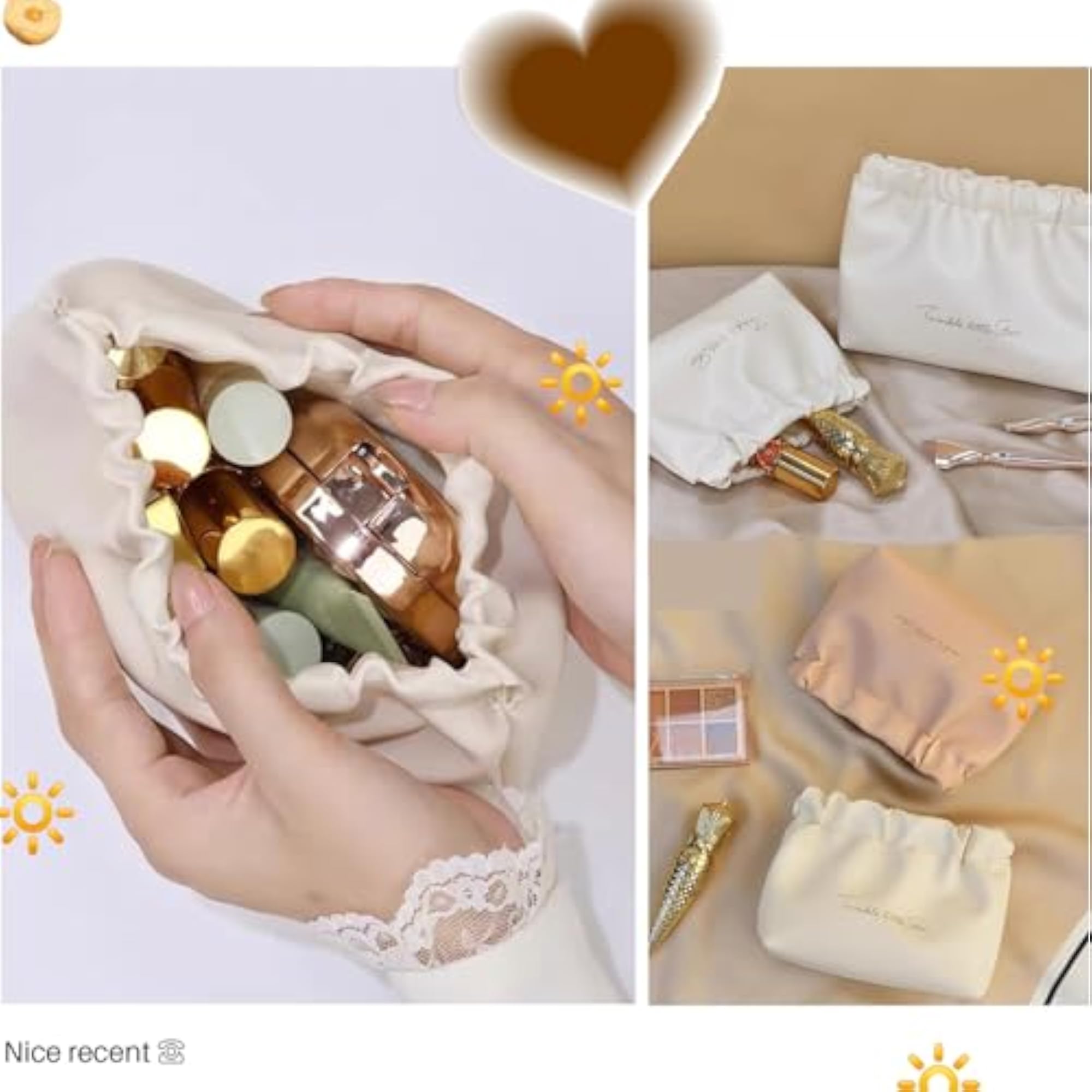 2 PCS Waterproof Mini Makeup Bag Set for Women