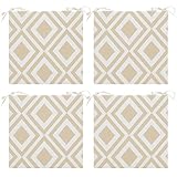 Cozyide Outdoor Chair Cushions, Waterproof Patio Seat Cushions with Adjustable Straps, Square Corner