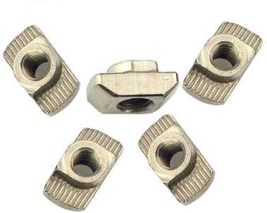 50PCS M3 M4 M5 M6 Hammer Nut Aluminum Connector T Fastener Sliding Nut Nickel Plated Carbon Steel for 3030 Aluminum Profile - (Size: M3)
