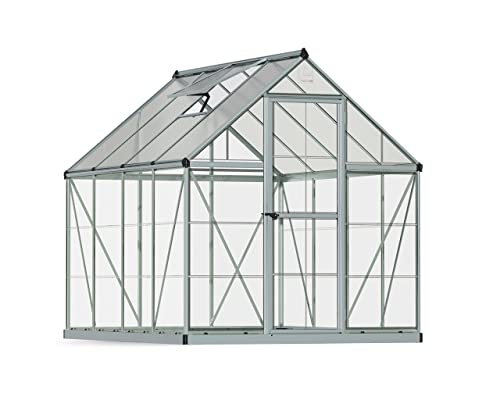 Canopia by Palram Serre de Jardin Hybrid 4.6m² (Argent) Cadre en Aluminium, Panneaux en Polycarbonate, Résistant aux UV
