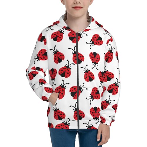 Ladybird Kid Hoodies Boys Zip Up Sweatshirts Girls Pullover with Pocket3
