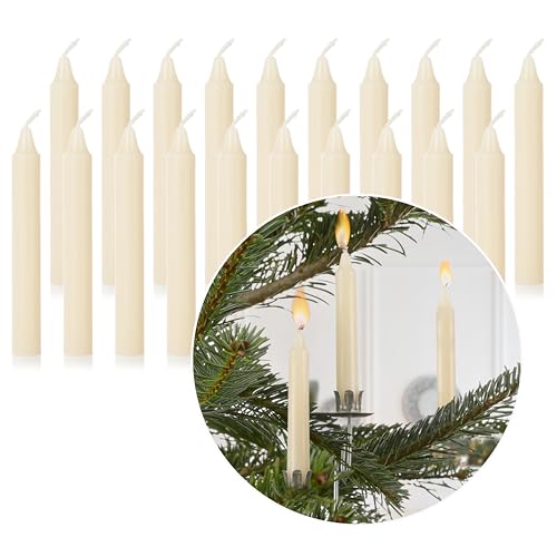Nordstern Tree Candles Champagne 20-Pack - Candles for the Christmas Tree, or Birthday Train - Christmas Candles, Pyramid Candles 10 x 1.25 cm
