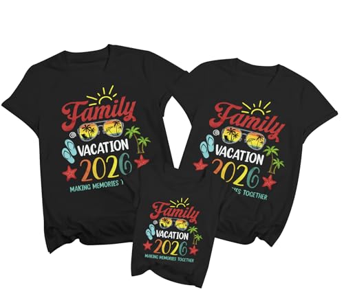 BANGELY Family Vacation Shirts 2026: Magical Family Matching Outfits Believe in The Magic Tshirts Casual Family Trip Top