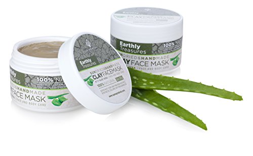 Pure Organic Bentonite Clay Face Mask – Enriched With Natural Aloe Vera – Hand Made From The World’s Most Mineral Rich Source - For Women and Men – Deep Facial Skin Healing In Just One Use