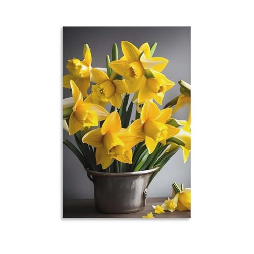 Impression sur toile moderne bouquet de jonquilles pour rompre la monotonie d'un mur