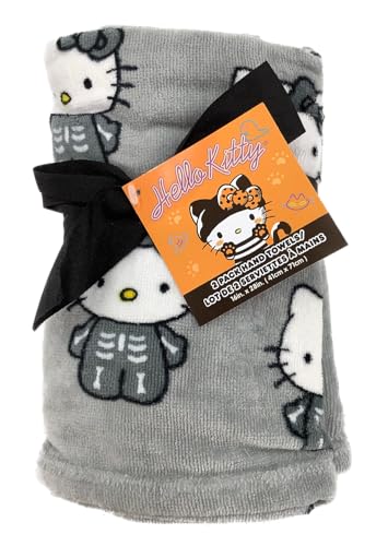 Jay Franco & Sons, Inc. Hello Kitty Halloween Hand Towels, Pack of 2 (Gray - Skeletons)