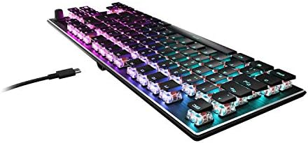 Roccat Vulcan TKL - kompaktowa mechaniczna klawiatura gamingowa RGB, AIMO LED oświetlenie pojedynczego przycisku, tytanowe przełączniki liniowe, aluminiowa powierzchnia, koło multimedialne, QWERTZ