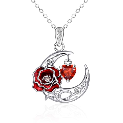 Collier de lune avec pierre de naissance anniversaire cadeau femme