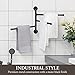 MyGift 3 Tier Swivel Towel Rack, Wall Mounted Bathroom Bath Towel Bar, Hanging Hand Towel Holder, Black Metal Industrial Pipe Design