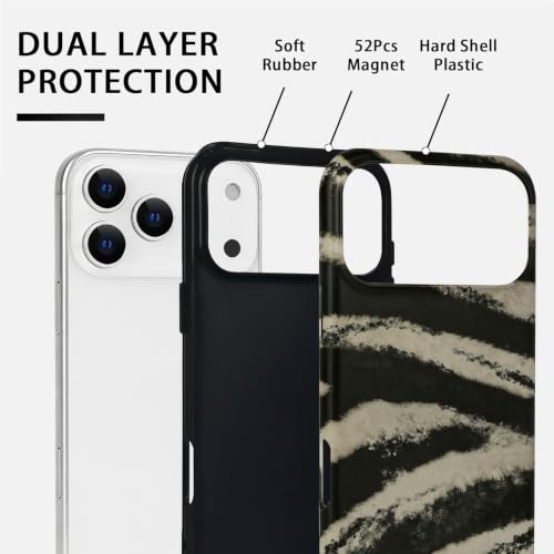 Coque iPhone 17 Pro Max zèbre noir et blanc antichoc double couche - 3
