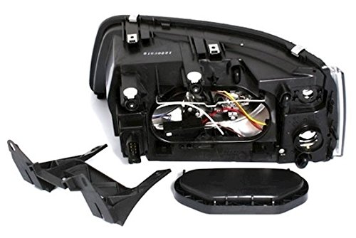 Scheinwerfer für VW T5 (4/2003-8/2009) Halogen H7/H1, Rechts Beifahrerseite | Aftermarket Ersatzteil, Upgrade, Twin Reflektor, weißer Blinker, inkl. LWR Motor,