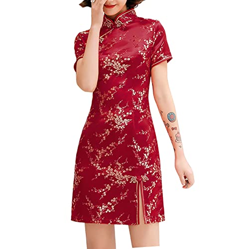 Costume traditionnel chinois à fente haute, le cadeau idéal de Nouvel An