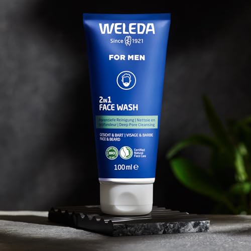 Weleda 2-in1 Face Wash for Men, Face & Beard, Mens Gentle Deep Pore Cleansing, Balance Oily Skin, Natural, Organic, Vegan, 100ml - Image 3
