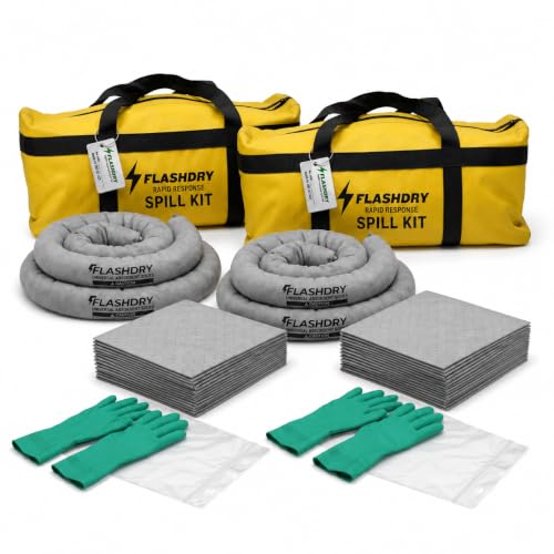 FlashDry Portable Universal Spill Kit Bag, Hazardous Clean Up Kit - 2 Kits