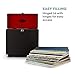 AUNA Nostalgia, Retro Record Carrying Case, Holds up to 30 Albums, Vintage Storage Case, Shockproof, Easy to Clean, Leatherette, Elegant Red Velvet Interior, Black