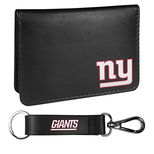 Siskiyou Sports NFL New York Giants Weekend Bi-fold Wallet & Strap Key Chain, Black, One Size