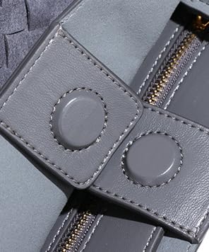 Image of Suede Woven Tote Bag for Women PU Leather Crossbody Bag Shoulder Bag Casual Handbag Satchel for Work Travel 2025