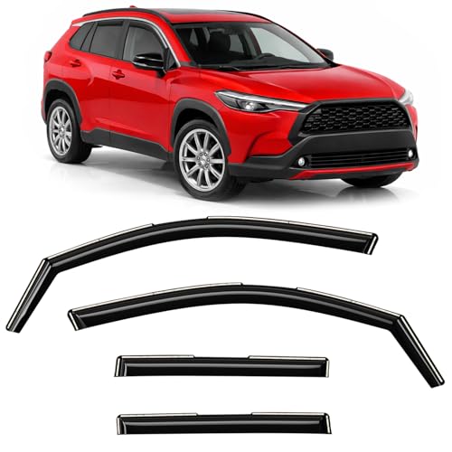 Voron Glass 4 Set In-Kanal Windabweiser/Regenabweiser, kompatibel mit Toyota Corolla Cross 2022-2026 XG10 – Wind- und Regenschutz für Autofenster