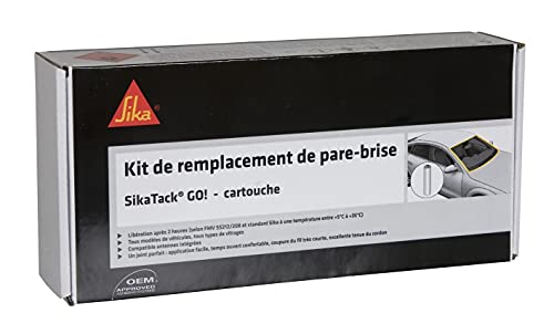 Sika Kit de remplacement de pare brise SikaTack Go, Tout en un, Séchage rapide en 2 heures.