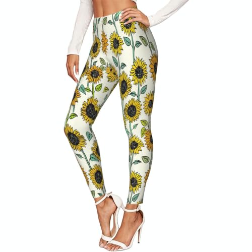 Leggings de yoga para mejorar la flexibilidad mallas cómodas de girasoles largas