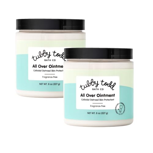 TUBBY TODD All Over Ointment Baby Eczema Cream, Everyday Multi-Purpose Baby Skin Relief Cream, Sensitive and Dry Skin, Rash & Irritation - Steroid & Gluten Free, Fragrance-Free, 8 oz, 2 Pack