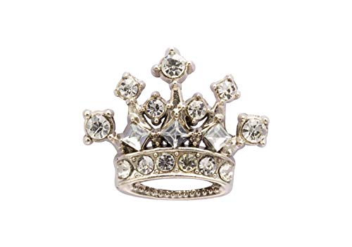 Knighthood Silver Crown With Stone Detailing Lapel Pin Brooch for Men