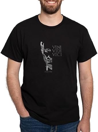 CafePress Veni, Vidi, Vici Dark T Shirt Mens 100% Cotton, Classic Graphic T Shirt