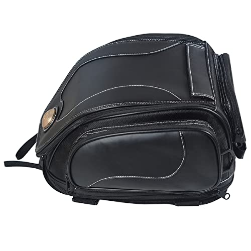 Bolsa trasera impermeable para motocicleta de cuero grande miniatura 2