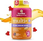 Honibe Kids Multivitamin Gummies Plus Immune Boost | Honey-Based Vitamins Made in Canada | Children's Chewable Gummy Vitamins | Vegetarian Kids Vitamin Gummies | Kids Zinc Vitamin Gummy Bees | 70 gummies