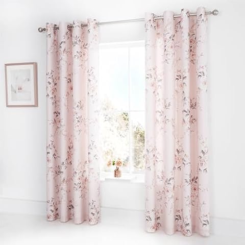 Catherine Lansfield Canterbury Floral Eyelet Curtains Cover