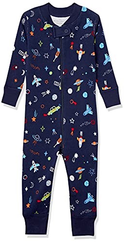 Image of Moon and Back Unisex Babies' one-Piece Organic Cotton Footless Pajamas