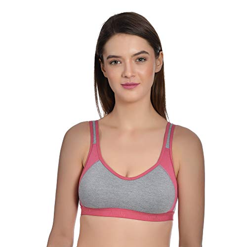 Image of Aimly Women's Cotton Non-Padded Wire Free Full Coverage Bra Searose, Dark, Pink, Maroon Size: 38