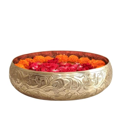 Master Flame Classic Golden Aluminium Chitai Decorative Urli Bowl, 10