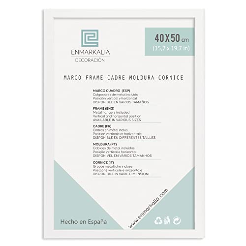 Enmarkalia Marcos 40 x 50 cm - color Blanco (moldura de 30x15 mm) X1 Ud.