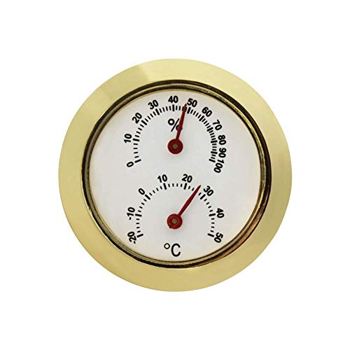 PQZATX Household Metal Thermometer Hygrometer for Room Temperature Humidity Meter Gold