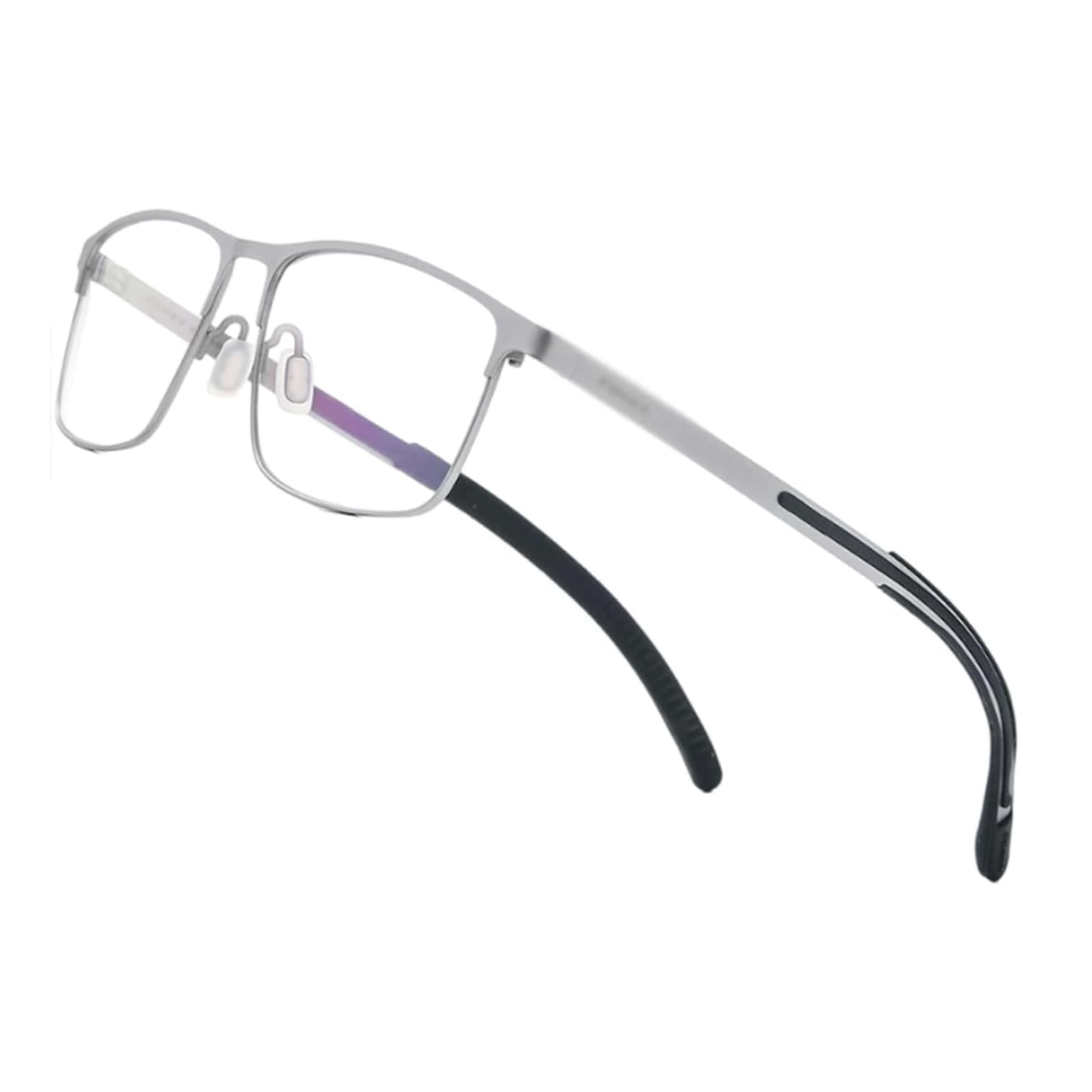Kwadratowe oprawki do okularów tytanowe męskie oprawki na okulary antypoślizgowe silikonowe oprawki do okularów minimalistyczny design stylowa oprawka do okularów