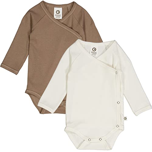 Organic Cotton RIB Body with Cross Closure 2-pack | Baby Sweater with Snap-Buttons, Machine Washable, Ideal for Baby Girl