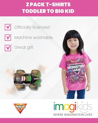 Image of Monster Jam Girls' 2-Piece Short Sleeve T-Shirts Toddler to Big Kid