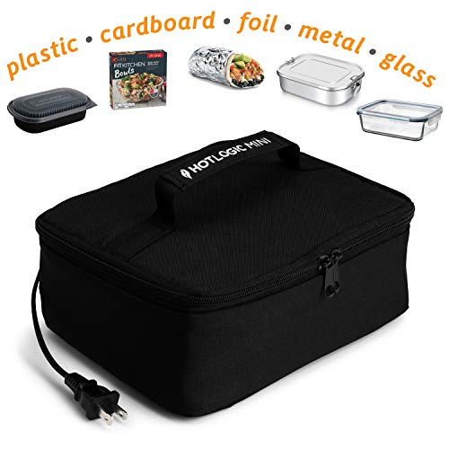 Hot Logic Mini Portable Oven, Food Warmer Electric Lunch Box With Wall Plug, Mini Personal Heated Lunch Box For Cooking And Reheating Meals In Office, Travel, Potlucks, Hotel, Home Kitchen (Black) #TOP3