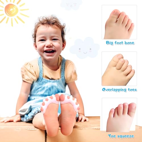 Image of Toe Separators Kids Corrector for Pedicure: Enhanced by Soft Gel Spacers(2 Pairs )