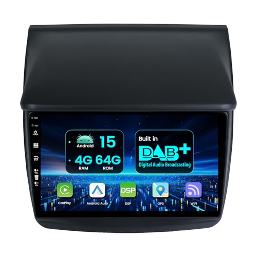 MISONDA Dab+ intégré [4G+64G] Autoradio Android 15 pour Mitsubishi Pajero Sport 2 L200 Triton 2008-2016 CarPlay, DSP, Caméra+MIC,Commandes au...