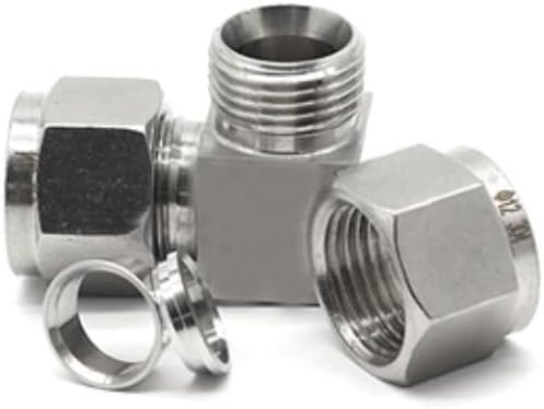 Stainless Steel 304 Compressor Double Ferrule Connector 6mm 8mm 10mm 12mm 1/4" 1/2" Pipe Tube Coupler Air Compression Fitting(1")