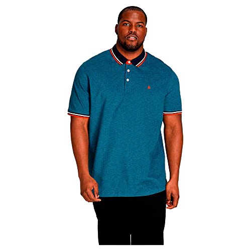 Jack & Jones Jjepaulos Polo Ss Noos Pls Camiseta, Hombre, Azul, Rojo Y Blanco, 6XL Grande