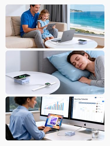 Image of UGREEN Power Strip with 4 Power Outlets, 15w Wireless Charger, 20W PD3.0 USB C Fast Charging, 2 USB-C Ports, 2 USB A Ports, Desk Charging Station for Office, Conference, Home Use