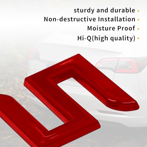 Image of for Tesla Letters Decal Logo Rear Emblems, 3M Adhesive Compatible with Model 3 Y S X (Red)