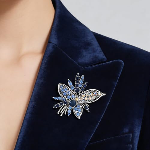 Image of Rhinestone Sunflower Brooch Pin for Women Red Black Purple Large Flower Broochs Snowflake Brooch Marquise Wreath Brooches Jewelry