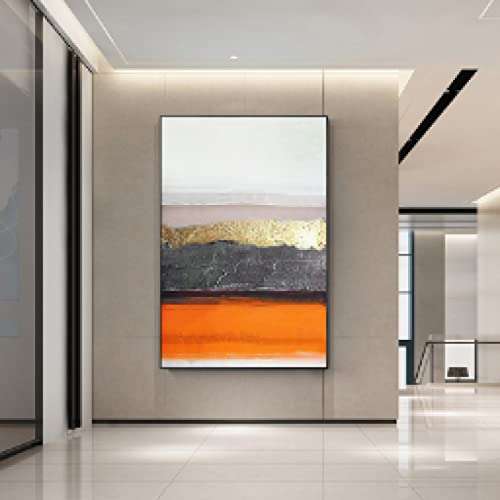 Toile peinture abstraite moderne dorée pop art pour décorer salon 50x70cm