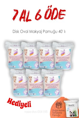 40'lı Oval Disk Makyaj Pamuğu, 7 Al 6 Öde ve Rosıe