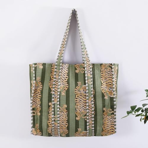 Image of Women's 100% Cotton Lightweight Shoulder Tote Bag with Interior Poeckt Casual Handbag for Women