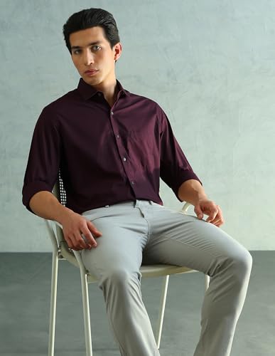 Image of Arrow Slim Fit Mens Formal Shirt - 100% Cotton, Breathable & Comfortable, Full Sleeves Shirts for Men